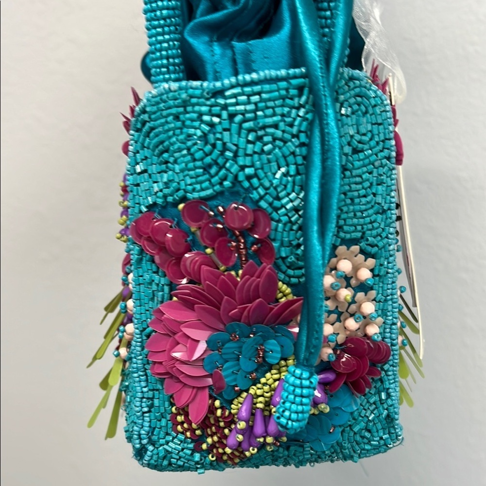 Playful Vibrant Blue & Purple Mini Beaded Bag 🩵 - Picture 9 of 11